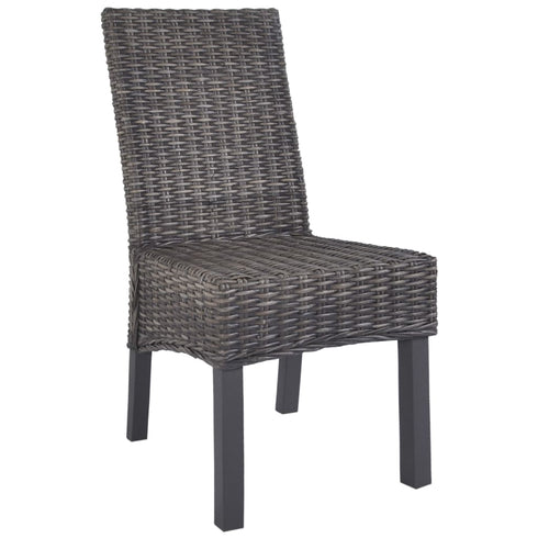 Swen Studio -  Dining Chairs 6 pcs Brown Kubu Rattan and Mango Wood (3x246655)